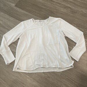 Carve Designs Top Womens Large White Long Sleeve Boho V-neck Top